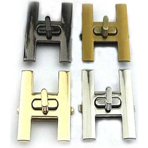 4.5cm Large Purse lock H lock gold silver brass Gun twist purse turn lock
