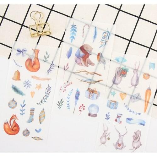 6PCS New Creative Fairy Tale World Children Stationery Stickers For DIY Albums Scrapbooking Diary Decoration Cartoon Depicting