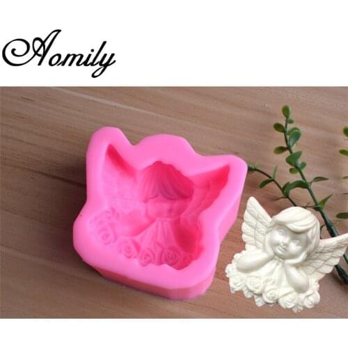 Aomily Angel Shape Fondant Cake Molds Cake Decorating Tools Jelly Sugar Craft Chocolate Molds Baking Tools Silicone Mold