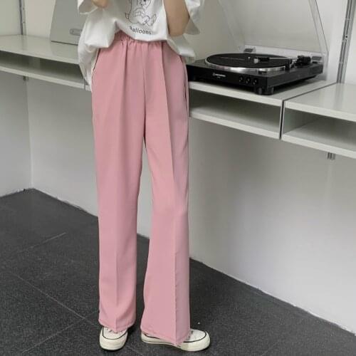 Alien Kitty 2021 New Brief Straight Solid High Waist Office Lady Casual Slim All Match Corduroy Loose Long Wide Leg Pants