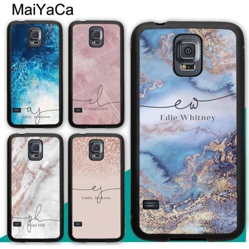 PERSONALISED marble name glitter initial Case For Samsung A21S A20e A71 A51 A10 A40 A50 A70 Galaxy S20 Plus S10 S9 Note 20 Ultra