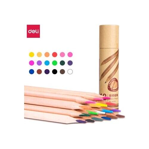 Deli 6551 / Color Pencil / Triangular Pen Holder /Students Children /Drawing / Graffiti Filling/Color Lead 18 Colors/Art Pencil