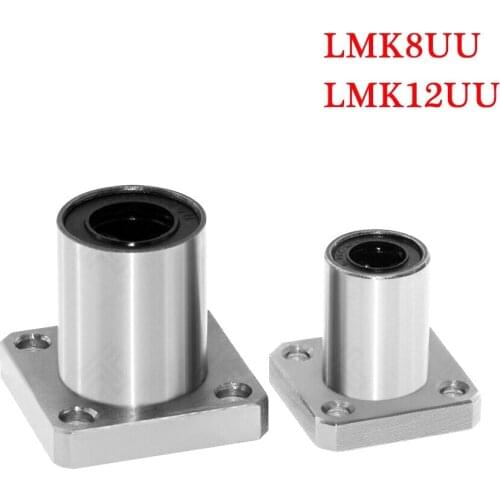 3d Printer Parts Square Flange Linear Motion Bushing LMK Ball Bearing LMK6/8/10/12UU LMK6/8/10/12LUU Bearing Steel