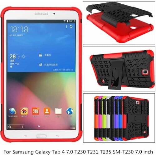 For Samsung Tab 4 7.0 T230 T231 T235 SM-T230 7" Tablet Case Cover Silicone TPU+PC Kickstand Dual Armor Back CoverS Cases + pen