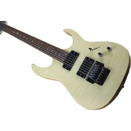 Double shaker wood color tiger print double pickup electric guitarSupport customized support wholesale