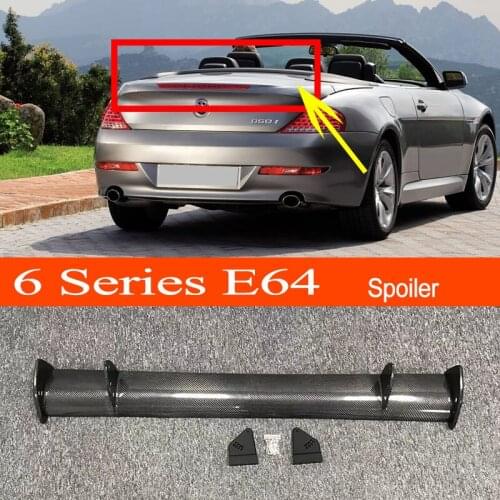E64 Real Carbon Fiber GT-style Car-styling Sporty Rear Trunk Wing Spoiler for BMW 6 Series E64 Convertible 2002-2007