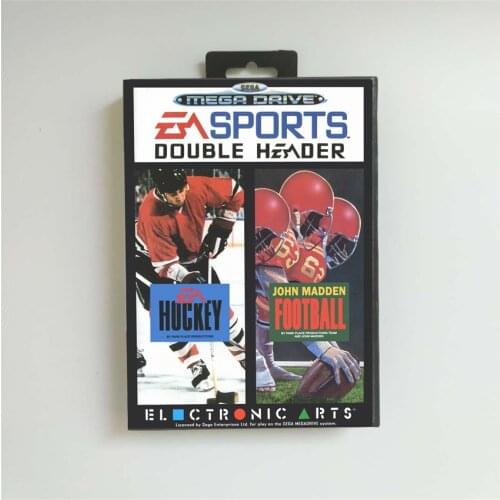 EA Sports Double Header - EUR Cover With Retail Box 16 Bit MD Game Card for Sega Megadrive Genesis Video Game Console