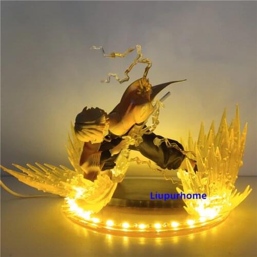 Demon Slayer Agatsuma Zenitsu PVC Action Figures DIY Night Lamp Anime Kimetsu no Yaiba Figurine Night Light Decorative LED Light