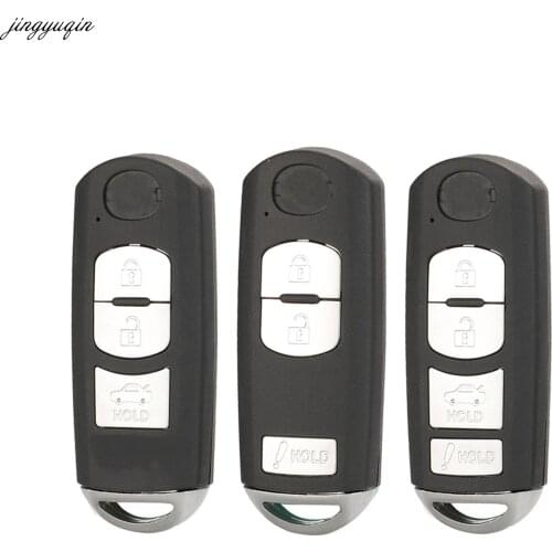 Jingyuqin 10pcs 3 Buttons Remote Car Key Cover Shell Case For Mazda CX-3 CX-5 Axela Atenza Smart Fob