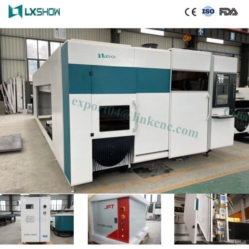 China full enclosed fiber laser sheet metal cutting machine LX3015PT with Fully protective cover and double table