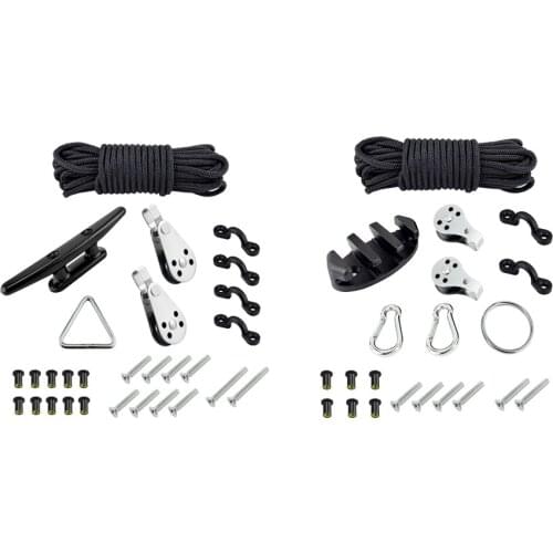 2Set Kayak Canoe Anchor Trolley Kit Rope Cleat Pully Block Water Sports