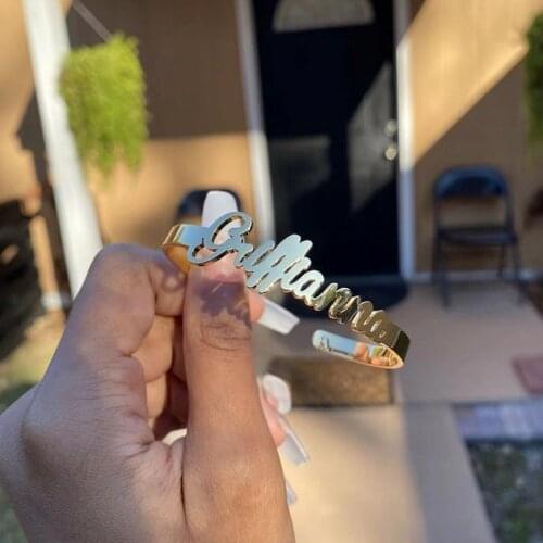 Fashion Custom Gold Stainless Steel Name Luxury Bracelet Homme for Women Kids Man Jewelry Personalized Bangles Gifts for Femme