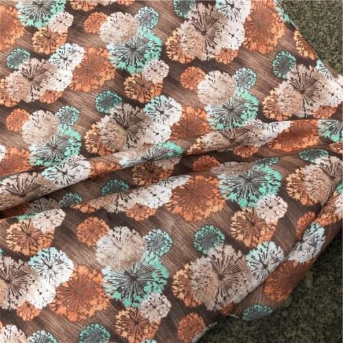 Natural pure ramie fabric Beautiful flowers tissus High-end thin summer dress gowns and dresses patchwork