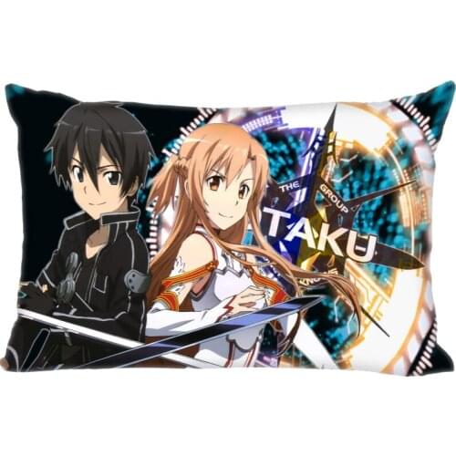 Big Size Sword Art Online Pillowcase Home Wedding Decorative Pillow Cover Rectangle Zipper Pillow Cases Satin Fabric A12.21