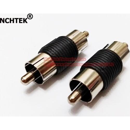 NCHTEK RCA Male to Male Audio Connector Adapter Dual Coupler barrel Video/Free shipping/10pcs