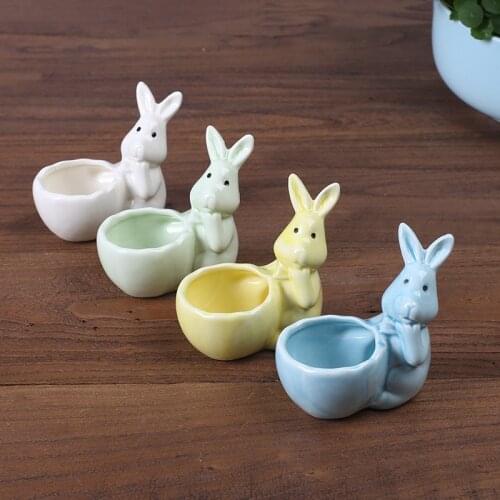 Creative New POroduct Pastoral Mini Rabbit Thumb Flower Pot Pottery Room Desktop Potted Plant Vase Home Gardening