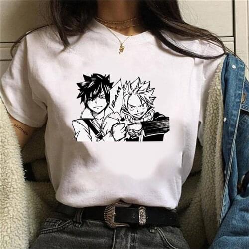 Hot Japanese Anime Fairy Tail T Shirt Female Casual Tops Fashion Streetwear T-Shirt Summer Harajuku Short Sleeve Womens T Shirt