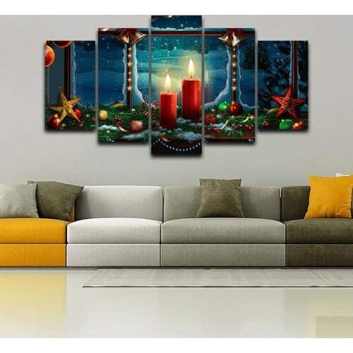 Christmas Home Decor Picture 5PCS Wall Art Prints sholdnut Canvas Picture for Living Room Drop Shipping