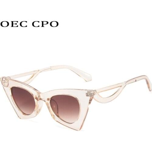 OEC CPO Fashion Cat Eye Sunglasses Brand Vintage Sun Glasses Female Shades Eyeglasses Ladies UV400 Wholesale Gafas De Sol O1157
