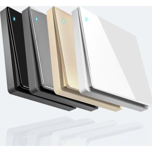 KAMANNI LED Light Black Switch 2gang 1 way Button Wall Switch Luxury Crystal Glass Panel Switch Interrupter 10A EU standard