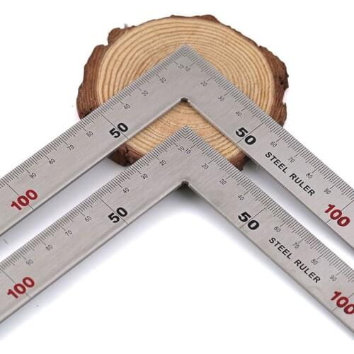 90 Degree Stainless Steel Angle Ruler L-shaped Woodworking Measuring Universal Ruler Multi-Functional Right Angle Ruler