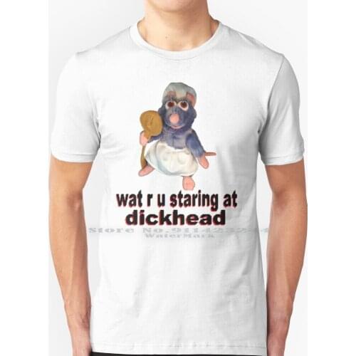 Wat R U Staring At ? T Shirt 100% Pure Cotton Cursed Memes Cursed Image Ratatouille Remy What Are You Staring At Dickhead Edgy
