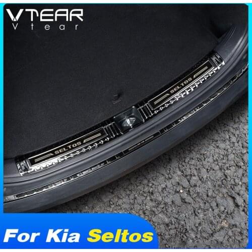 Vtear Car Rear Bumper Protection Cover Exterior Trunk Door Sill Trim Car-styling Decoration Accessories Part For Kia Seltos 2020