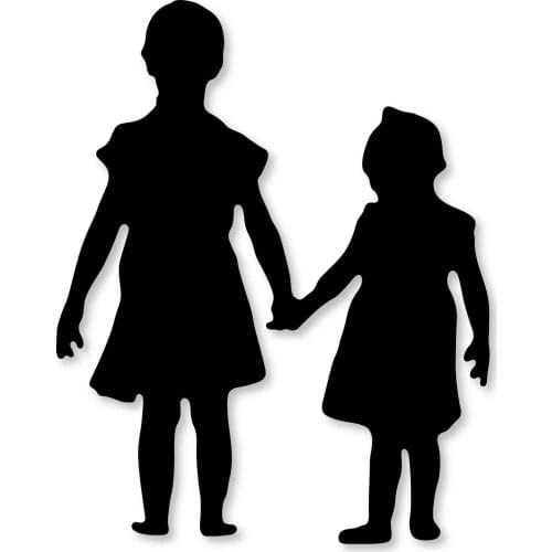 Hemere cutting dies 2 Sister hand in hand Frame Metal Cutting Dies New For 2019 Scrapbooking Craft Embossing Die Card making die