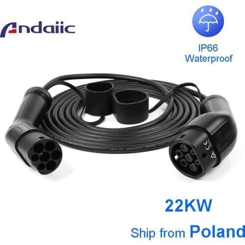 Electric Vehicle Charging Cable Type 2 Mennekes to Type 2 3-phase 1 Phase 16A 32A 5 Meters Car Battery Charger