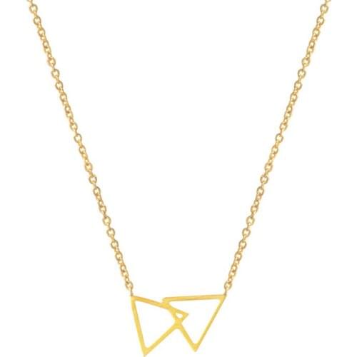 GORGEOUS TALE Stainless Steel Geometric Triangle Necklace Pendants Double Triangle Necklace for Women Vintage Accessories 2018