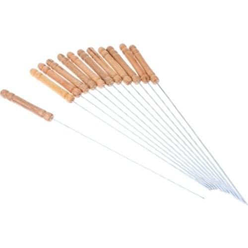 12pcs 315mm Long Stainless Steel BBQ Skewers Barbecue Kebab Skewers