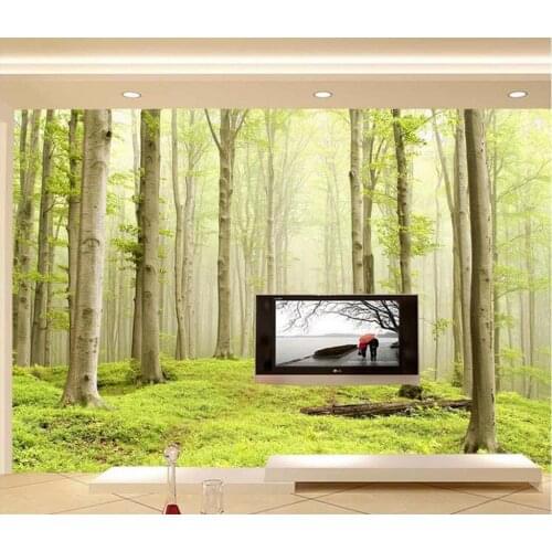 3d customized wallpaper TV backdrop of green forest landscape Home Decoration room modern wallpaper