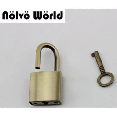 5sets 30sets High quality 6 colors Padlock standard gold silver bronze handbag bags closured locks with 1 key