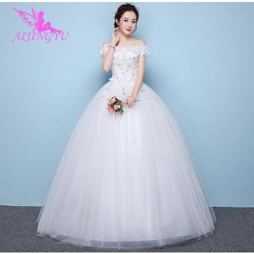 AIJINGYU Tulle Princess Gowns Marriage Weeding Affordable Bridal Puffy Tubes Wear Gown Special Occasion Dresses