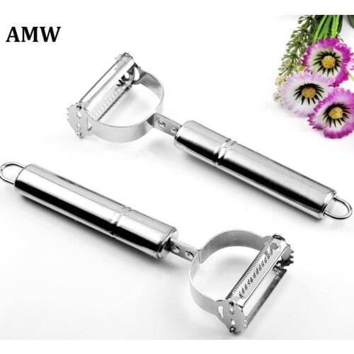AMW 2 in1 Stainless Steel Potato Grater Julienne Peeler Kitchen Accessories Vegetables Peeler Double Planing Grater Kitchen Tool