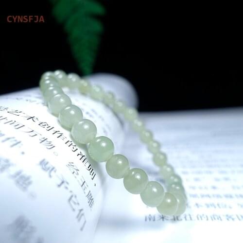CYNSFJA New Real Certified Natural Hetian Jade Nephrite Lucky Amulets Womens Jade Bracelets High Quality Light Green Best Gifts