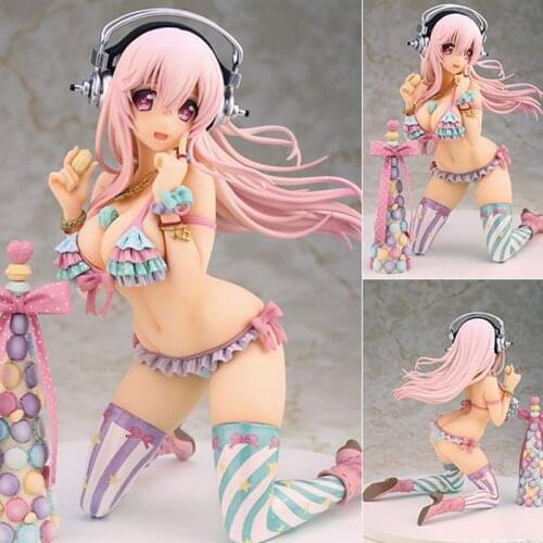 Super Sonico With Macaron Tower Swimsuit Bikini PVC Action Figures toys Anime figure Collection Model Doll Gift