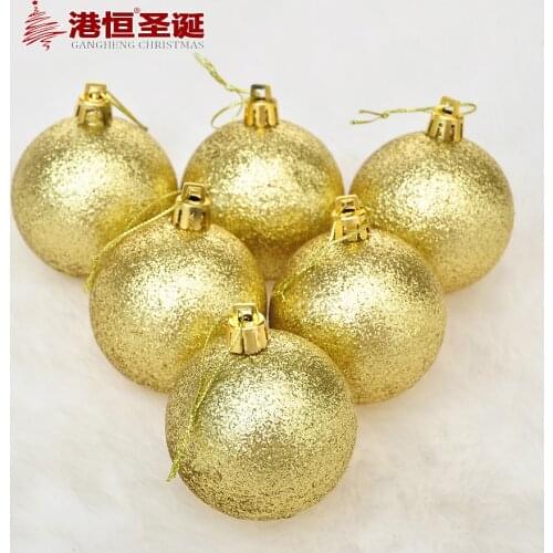 Christmas tree ornament 6-8cm gold powder golden ball golden ball