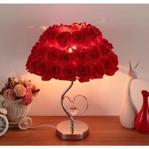 European Table lamp Rose flower Night Light bedside lamp home wedding party decor decoration lights Valentines Day Gift