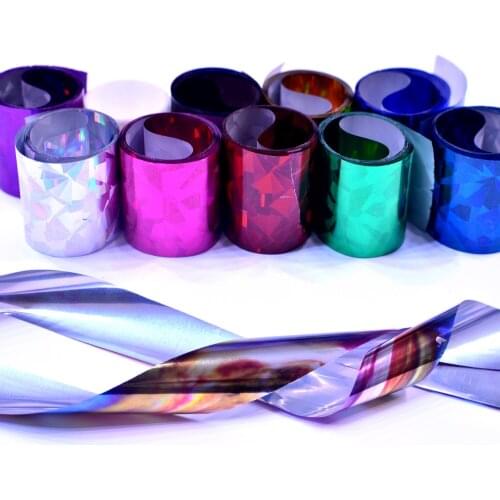WUF 10 PCS Starry Sky Nail Foil Holographic Nail Art Transfer Sticker Decoration DIY Design Tips