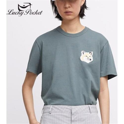 Women Summer Green Slim O-Neck Cotton Animal Embroidery T-Shirt Ladies Fashion Plus Size Tees Ladies Brand Casual Tops ZM231