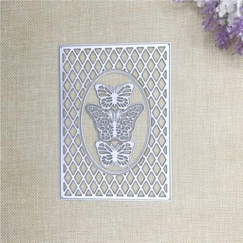 Julyarts Butterfly Square Gridding Dies Metal Cutting New Die for Scrapbooking Diy Card Making Die Metal Crafts Die Cut Stitch