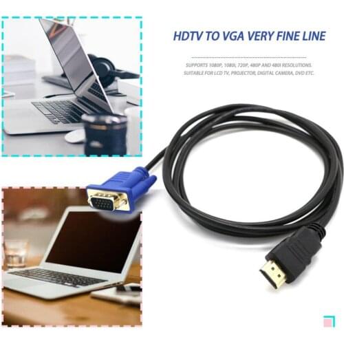 1M HDMI to VGA D-SUB Male Video Adapter Cable Lead for HDTV PC Computer Monitor Video Adapter Cable