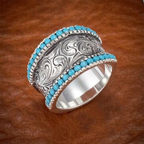 Vintage S925 Silver Plated Beaded Relief Ring For Women Girls Wedding Party Engagement Cool Jewelry Lovers Birthday Gift