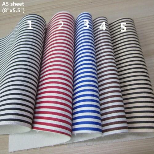 A5 sheet 8"X5.5"(21X15cm) stripe faux leather synthetic PU leather For bows craft Sewing bow DIY 1pieces F0195