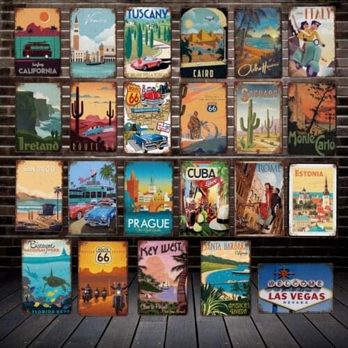 [ Mike86 ] Travel Metal Sign Custom Vintage Retro Venice Ireland Cairo Iron Painting Pub Store City Poster Art 20*30 CM LT-1829