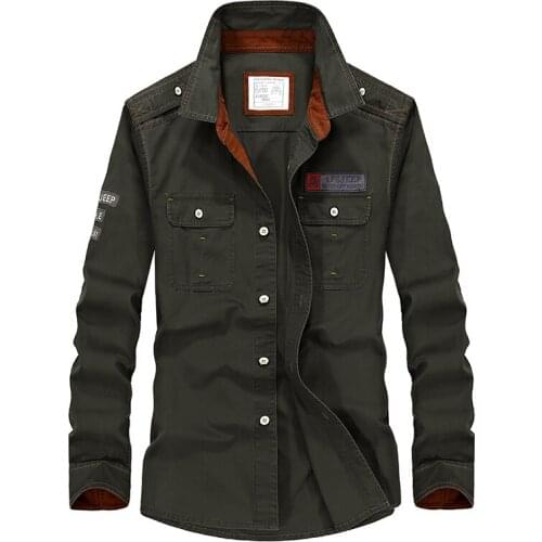 Fashion Brand Tactical Shirt Men Clothes 2020 Military Long Sleeve Army Dress Shirt Men Casual Plus Size 5XL Washed Cotton Shirt