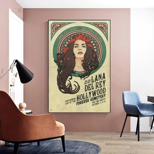 Lana Del Rey Poster Music Star Singer Hip Hop Rap Canvas Print Wall Painting Home Decoration