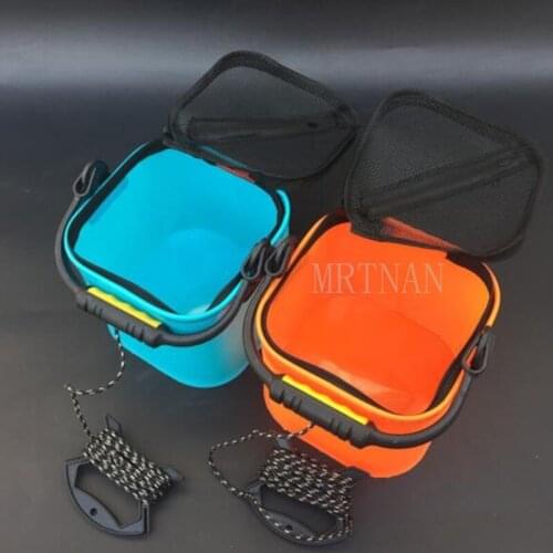 20cm/24cm Portable Foldable EVA Bucket Shrink Carp Fishing Accessories Fishing Tackle Round For Live Fish Water 2 Color