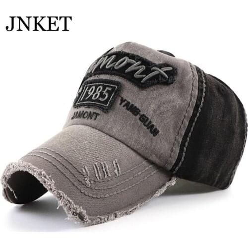 JNKET Washed Fabric Worn-Out Style Embroidery Baseball Cap Outdoor Sports Cap Casual Trucker Hats Gorras Baseball Casquette